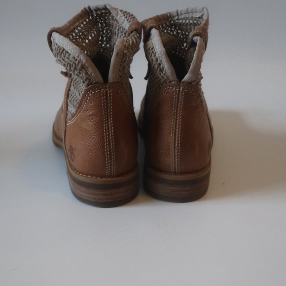 TIMBERLAND, Savin Hill Leather & Open Weave Ankle Booties 7* - Picture 7 of 11